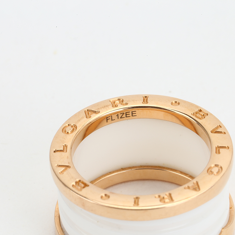 bvlgari(宝格丽) b.zero1系列18k金白陶瓷戒指53