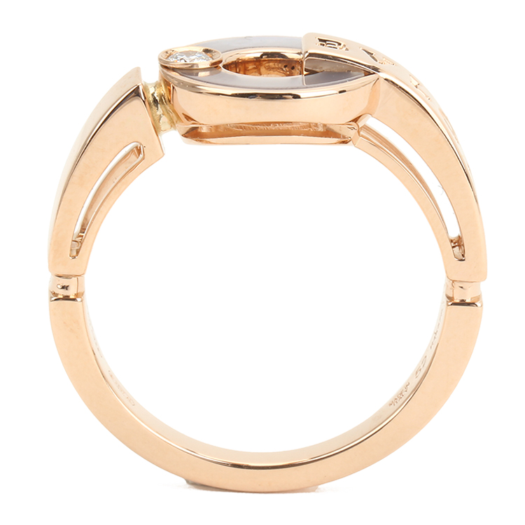 bvlgari(宝格丽) bvlgari系列18k金白贝母镶钻戒指52