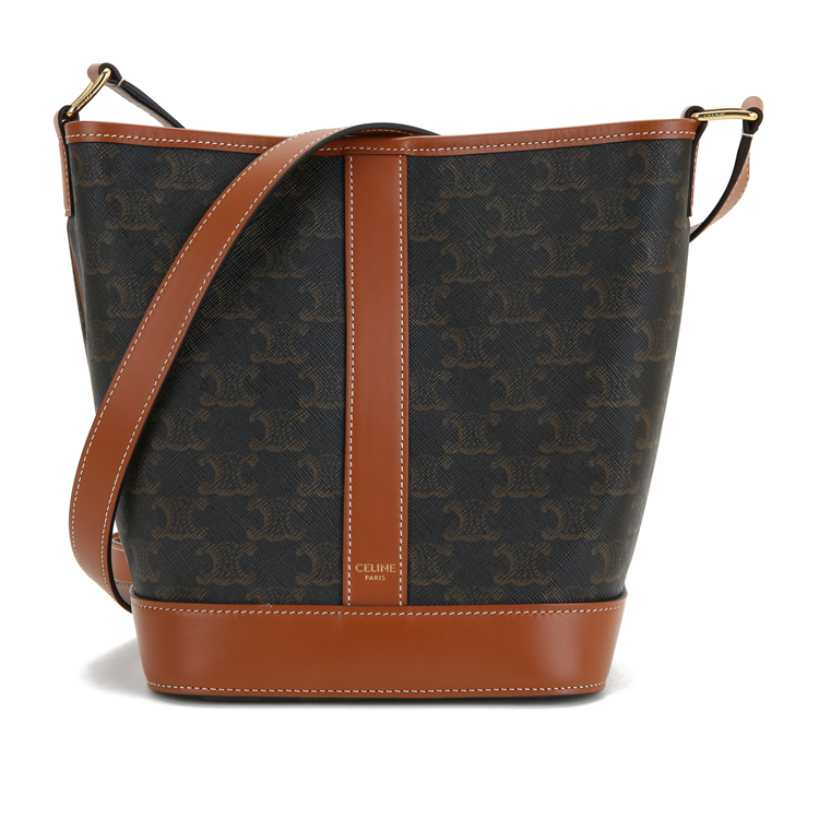 celine(赛琳) #经典帆布配棕色皮质水桶包