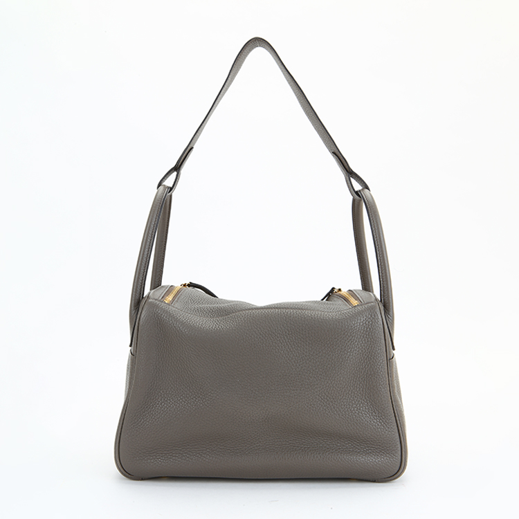 hermes(爱马仕) 经典款lindy 30系列女士大象灰皮质两用包