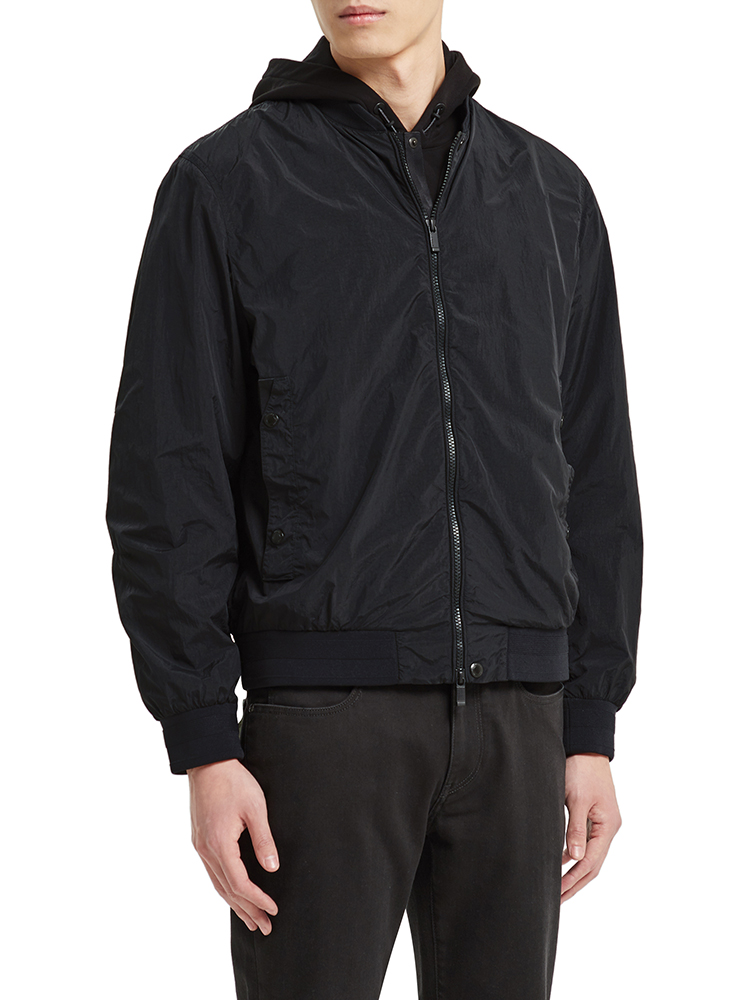 z zegna杰尼亚 黑色 男士聚酯纤维飞行员夹克 vu008-zz027-k09