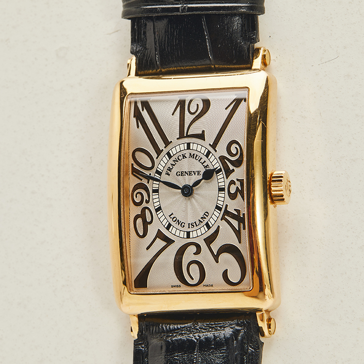 franck muller(法兰克穆勒) longisland系列18k黄金表壳男士石英腕表
