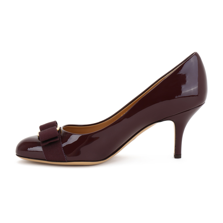 salvatore ferragamo/菲拉格慕 vara蝴蝶结高跟鞋 女士高跟鞋 酒红色