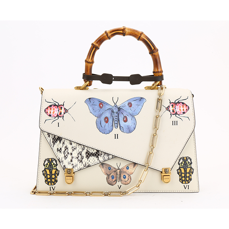 gucci(古驰) #ottilia系列米色蝴蝶中号手提包
