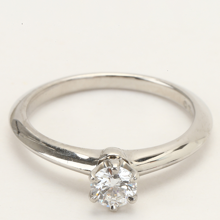 (蒂芙尼) tiffany setting系列pt950铂金镶钻戒指48#0.25ct