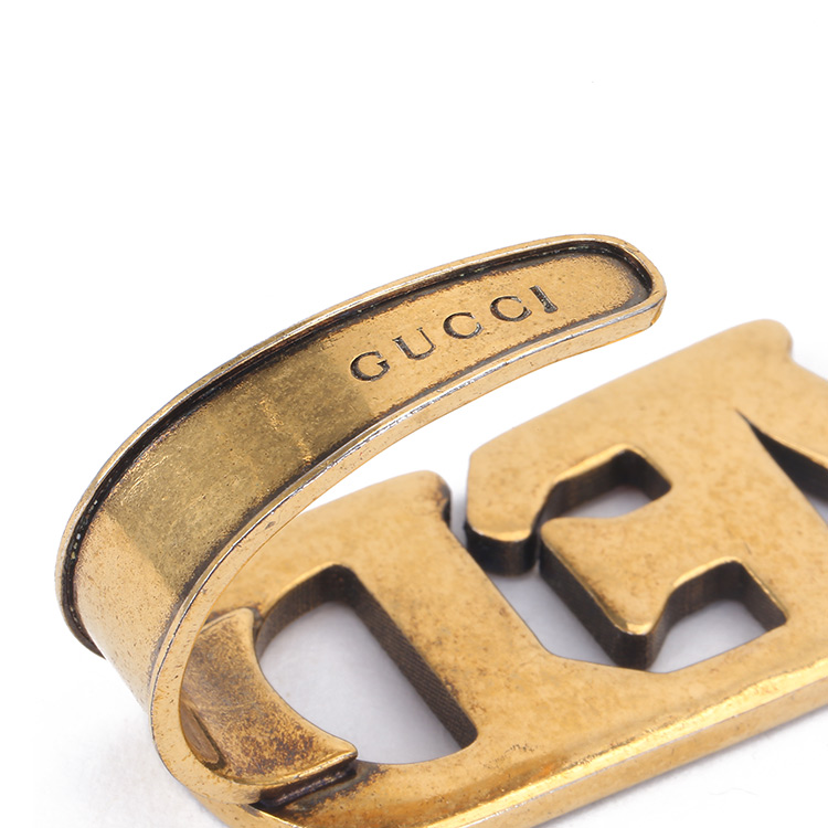 gucci古驰金色字母仿宝石手镯
