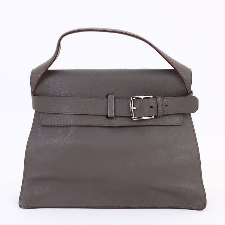 hermes(爱马仕) 灰色皮质手提包