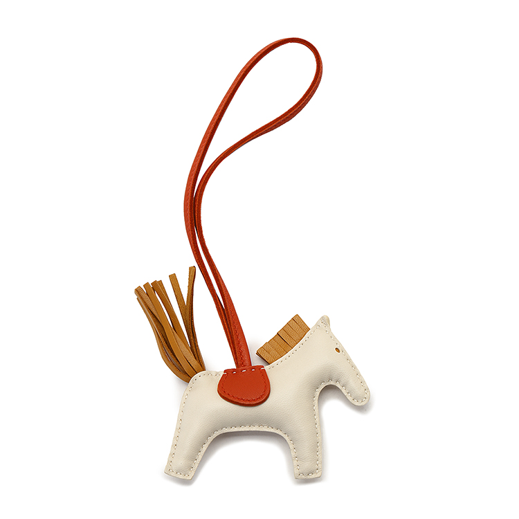 hermes(爱马仕) #白色/黄色/橙色皮质小马挂饰