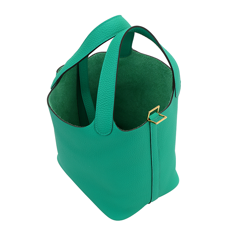 hermes(爱马仕) )#picotin 18系列薄荷绿色金扣菜篮子手提包