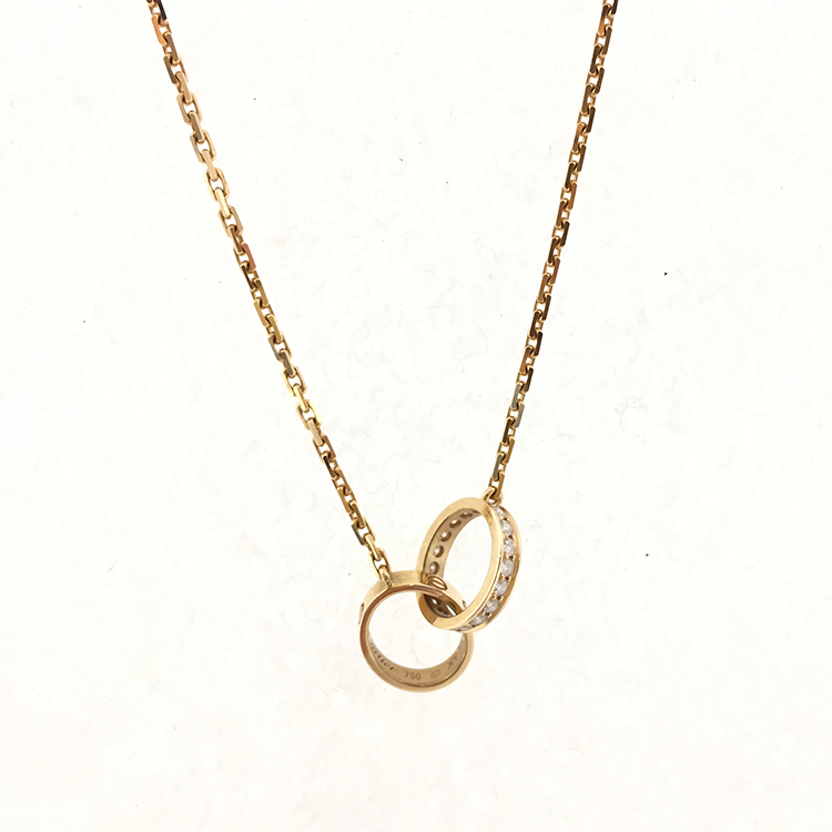 cartier(卡地亚) love系列18k金镶钻项链