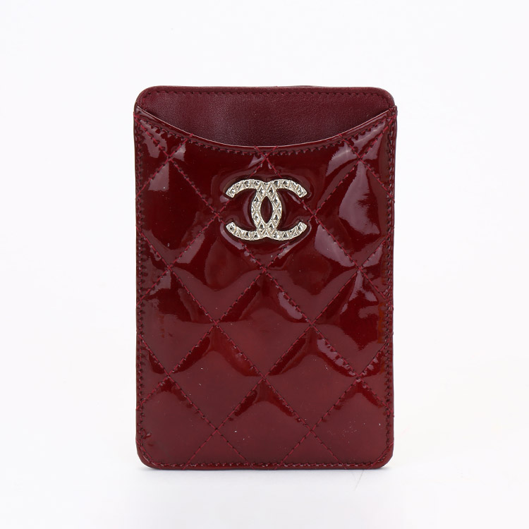 【chanel香奈儿 卡片夹】chanel(香奈儿) #酒红色漆皮卡片夹【正品 价