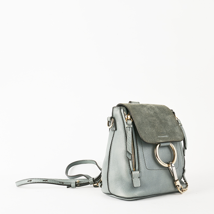 chloe(克洛伊) #蓝灰色皮质双肩包