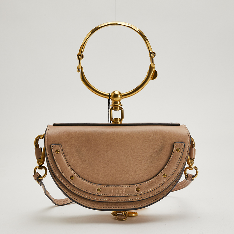 chloe(克洛伊) #经典nile女士裸色皮质小号斜挎两用包