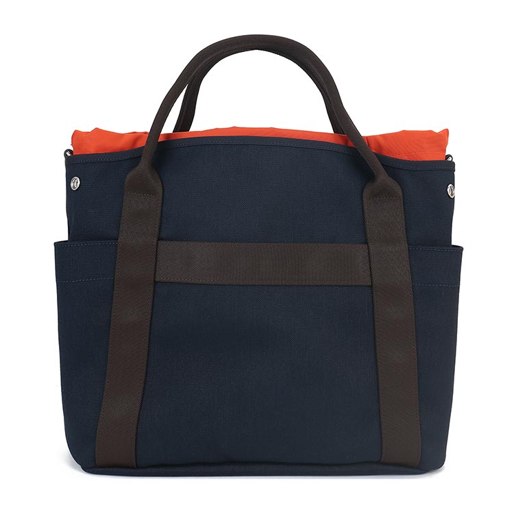 hermes(爱马仕) 深蓝色帆布男士手提包/马术包