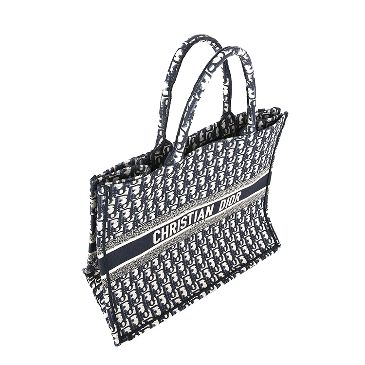 dior(迪奥) 蓝色/灰色老花帆布单肩包