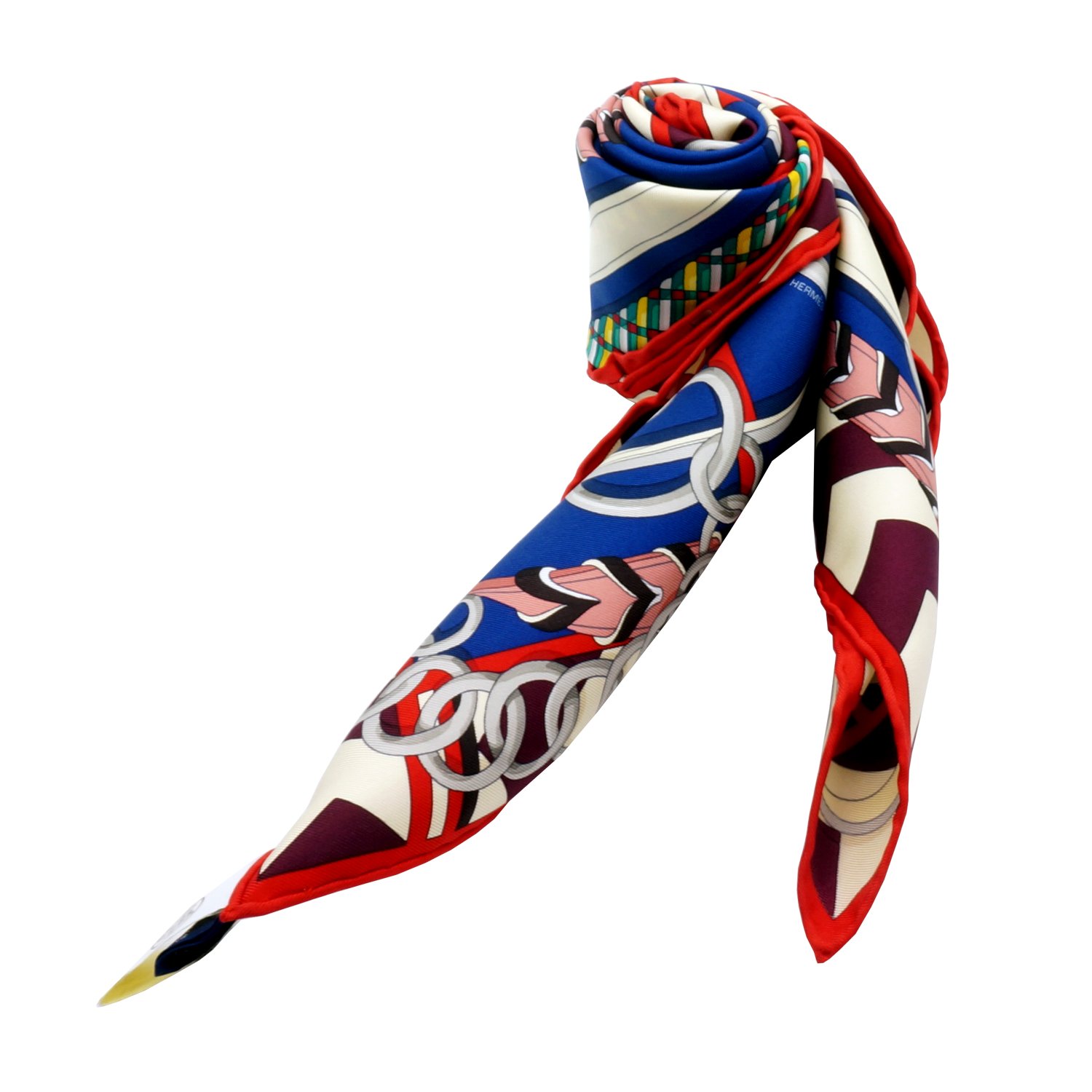 hermes/爱马仕 方形真丝丝巾 90*90 马术装备图案 003231s 18