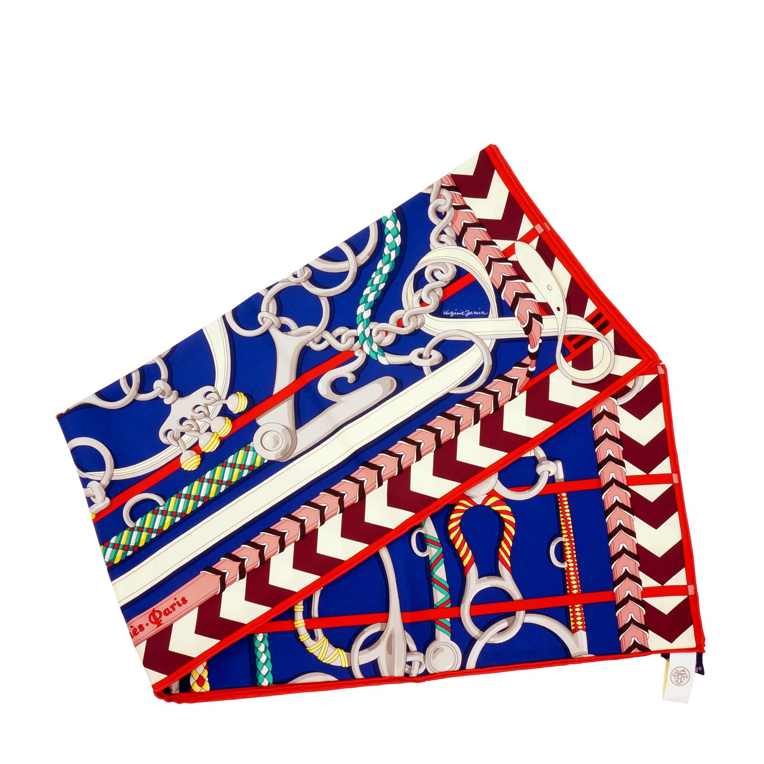 hermes/爱马仕 方形真丝丝巾 90*90 马术装备图案 003231s 18