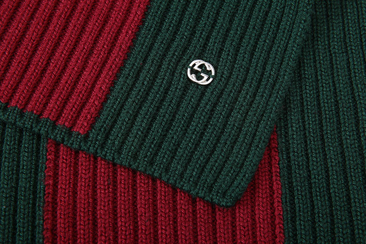 gucci/古驰 经典红绿条纹全羊毛围巾 347963