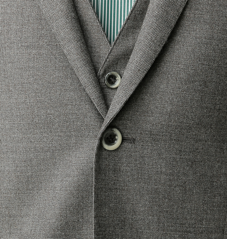 made in italy 奢侈品男装 柏品 商务正装 羊毛西服 修身西装 烟灰色