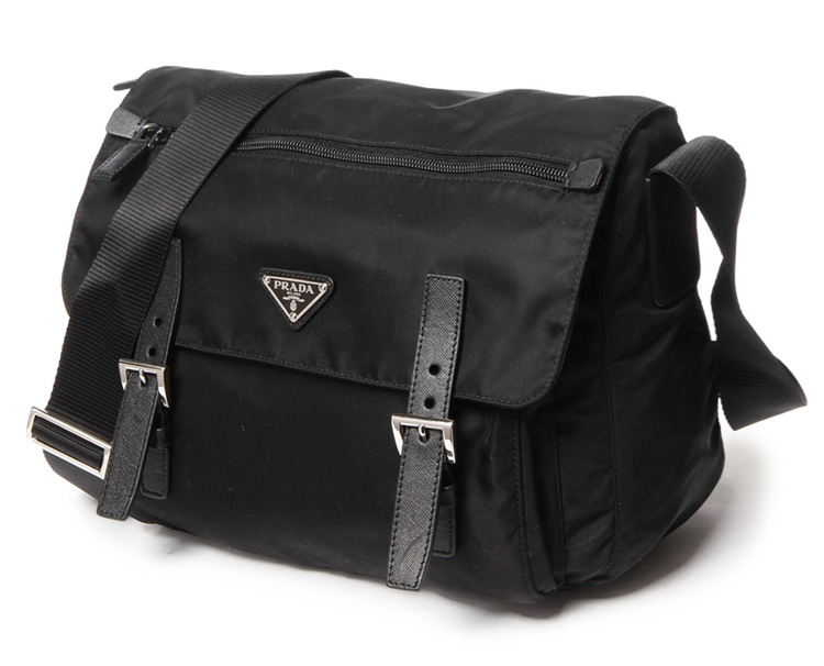 prada/普拉达 休闲男士小号尼龙包翻盖单肩包