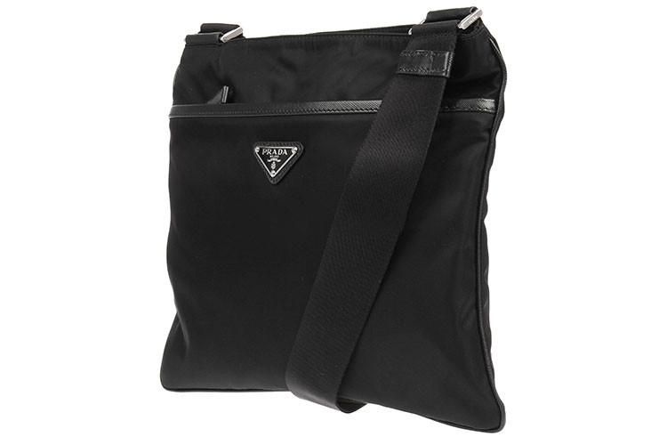 prada/普拉达 黑色男士帆布斜挎包 黑色