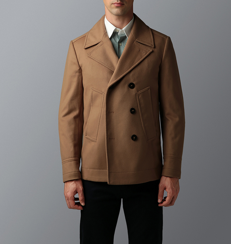 creations/柏品 男士外套 意大利制造 by creations羊毛大衣外套 棕色