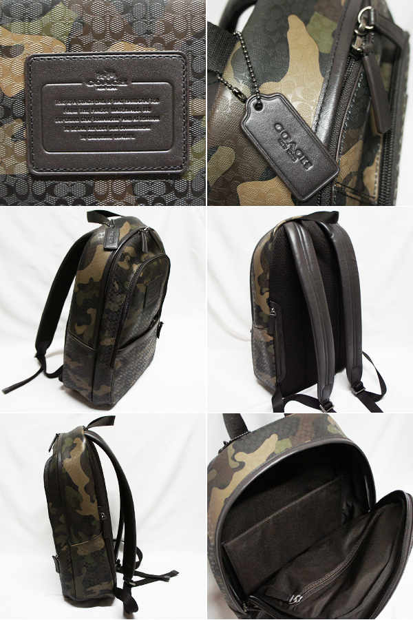 coach/蔻驰 男士pvc迷彩涂层时尚休闲双肩背包 71500