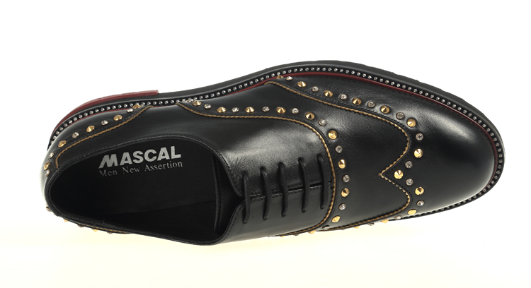 mascal/mascal牛皮镶金属拼接牛皮内里时尚男士商务鞋