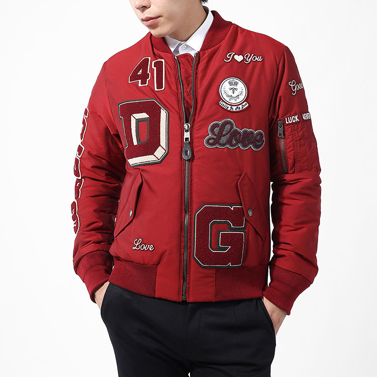 dolce&gabbana/杜嘉班纳男士外套-男士红色聚酯时尚棉服