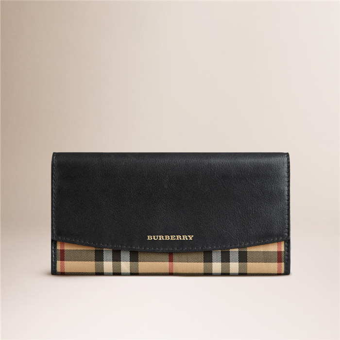 【burberry博柏利 钱包】burberry/博柏利 horseferry 格纹皮革长款