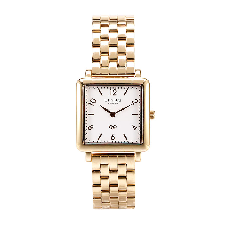 links of london/links of london noble slim sq s ygp/wht/blt手表