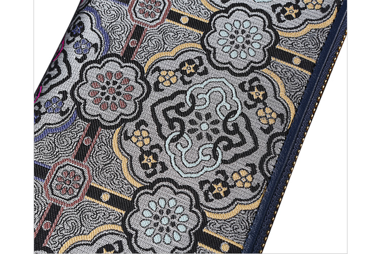 shangjiukai/上久楷宋锦女式手包桑蚕丝宋锦女士钱包 四合如意锦 蓝色