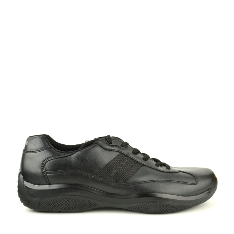 休闲运动鞋】prada/普拉达 新款黑色简约皮质男士休闲鞋【正品 价格