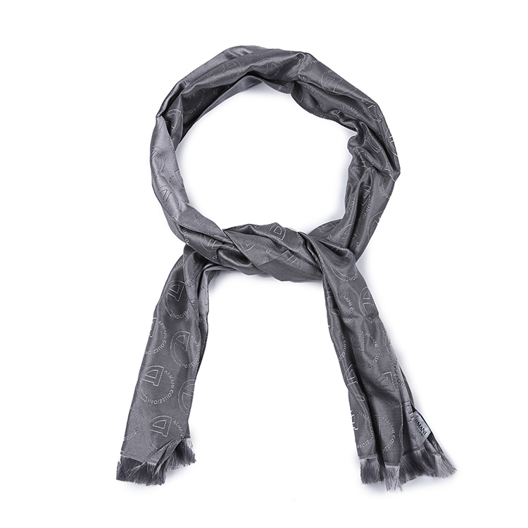 armani collezioni/阿玛尼卡尔兹-丝巾-男士灰色格子丝巾