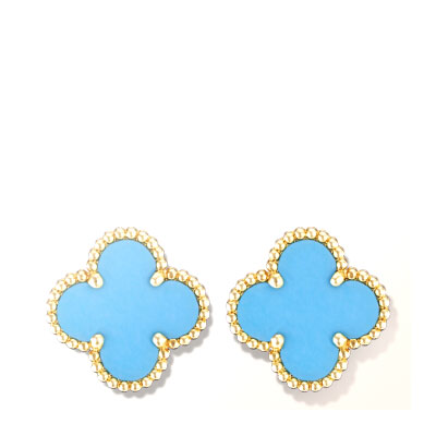 van cleef & arpels/梵克雅宝 18k金/绿松石 vintage alhambra系列 天