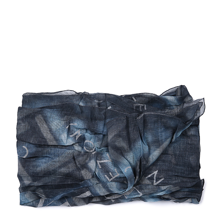 armani collezioni/阿玛尼卡尔兹丝巾-男士蓝色印花丝巾