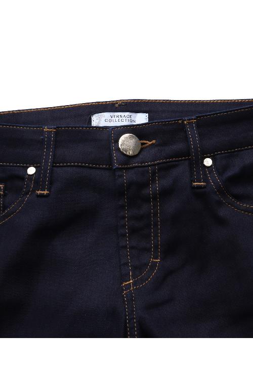 versace collection/versace collection 蓝色修身牛仔长裤女士裤子g