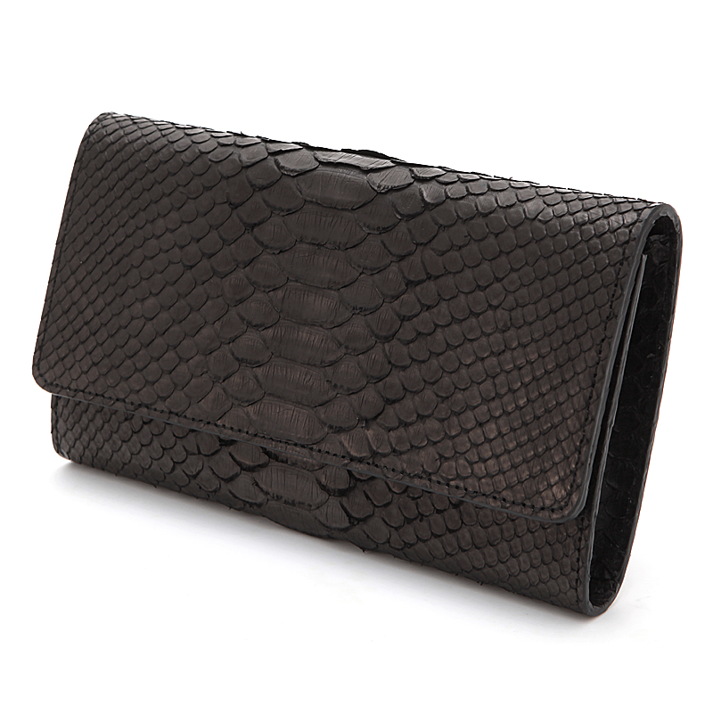lemasque/lemasque 黑色蛇皮长款钱包