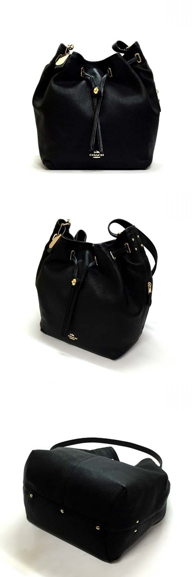 coach/蔻驰 女士抽绳真皮水桶包单肩包斜挎包女包 f34988 多色