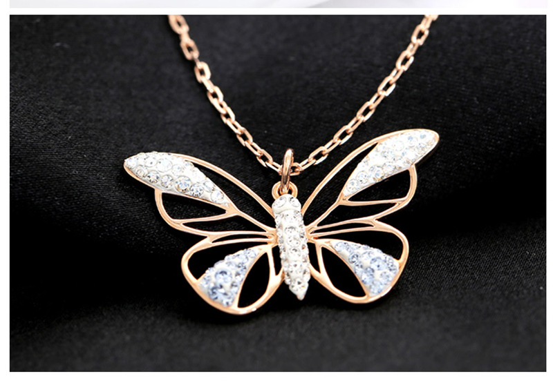 swarovski/施华洛世奇 镀玫瑰金色镂空蝴蝶项链 5079315