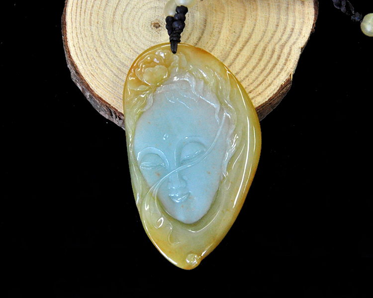 项饰/吊坠】cuilongding/翠珑鼎 天然老坑a货翡翠 天竺少女挂件48