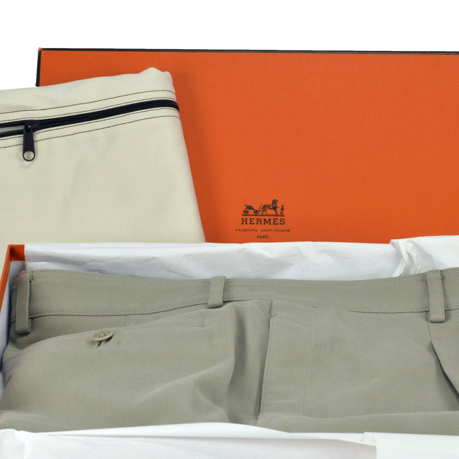 【hermes爱马仕 男士裤子】hermes/爱马仕卡其色男士长裤【正品 价格