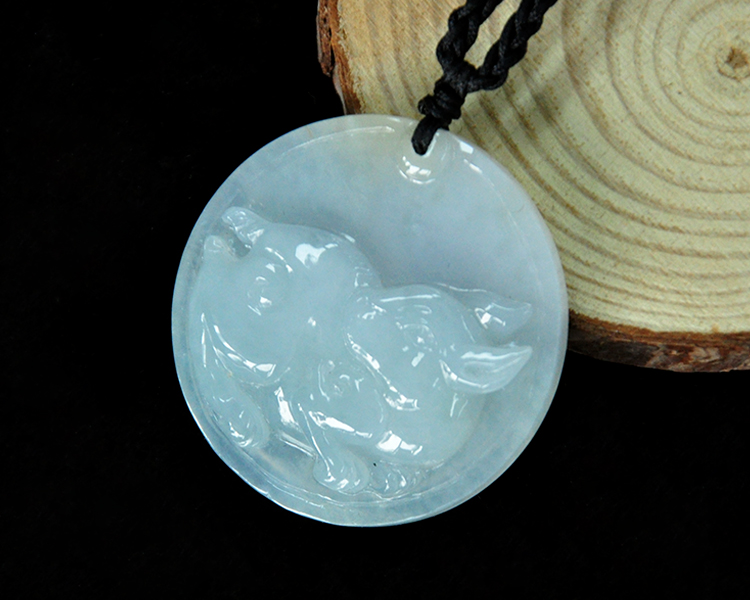 cuilongding/翠珑鼎 天然老坑a货翡翠 生肖兔牌22.58克