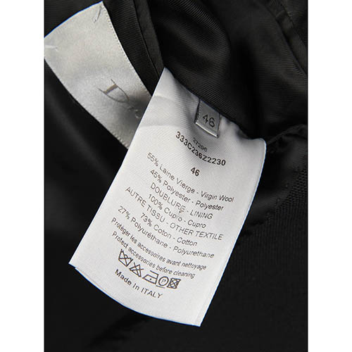 dior/迪奥 黑色拼色侧拉链休闲男士西装