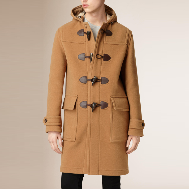 burberry/博柏利 男士大羊毛混纺牛角扣大衣外套
