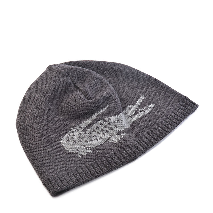lacoste/鳄鱼男士灰色舒适休闲羊毛针织帽子rb7861v3k