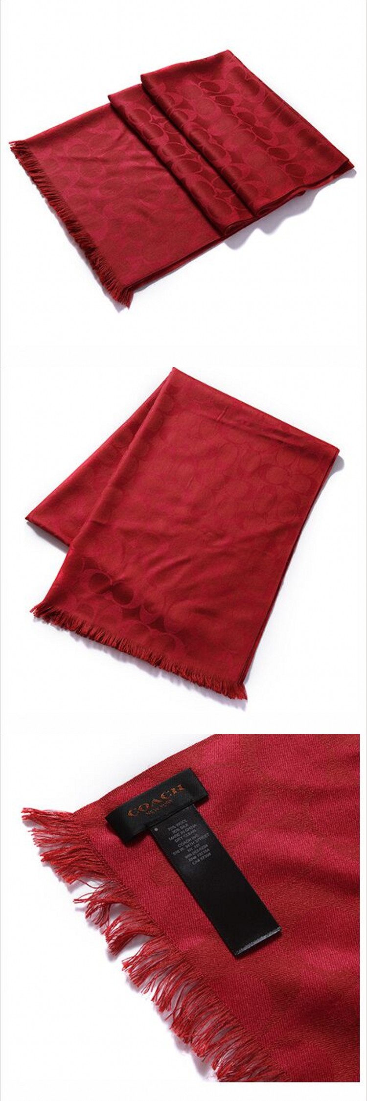 coach/蔻驰 女士双c纹簿款羊毛蚕丝围巾长方形围巾 f86011