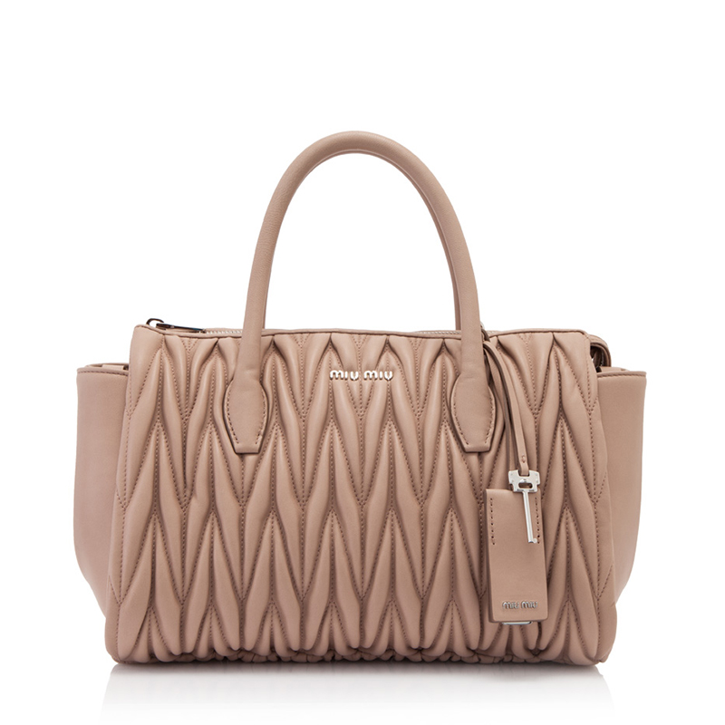 miumiu/缪缪 杏色羊皮手提包