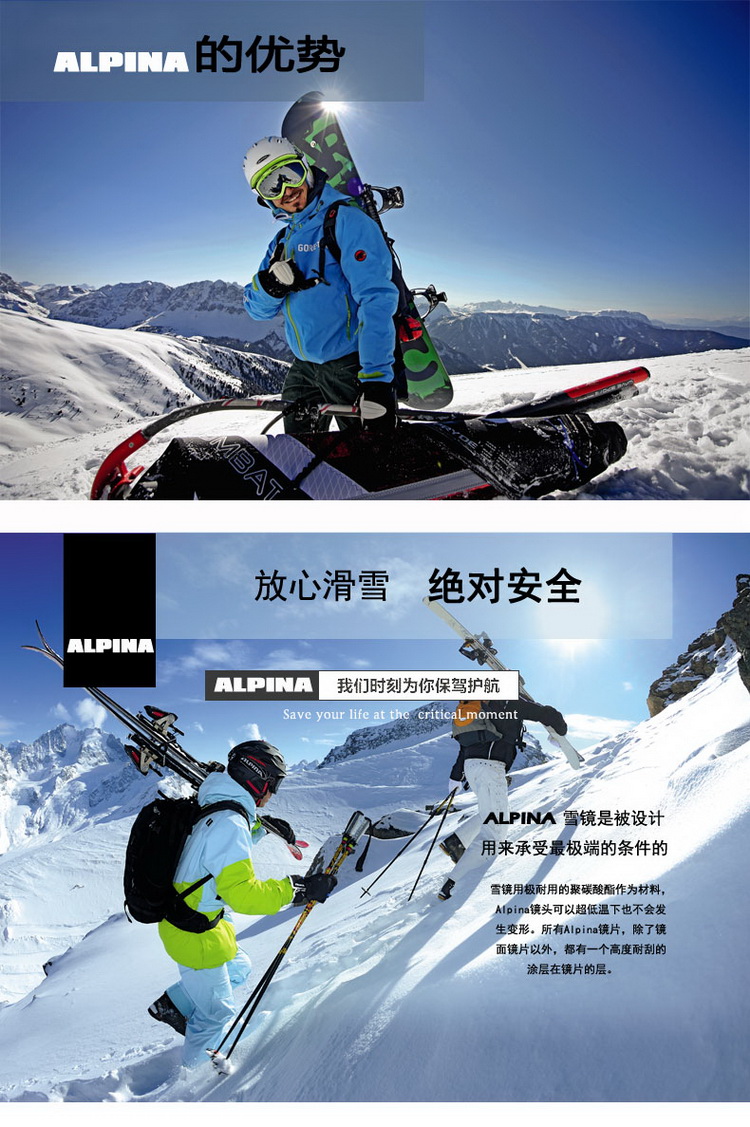 【alpinaalpina 滑雪/装备】alpina/alpina 德国 全景磁铁 panoma s