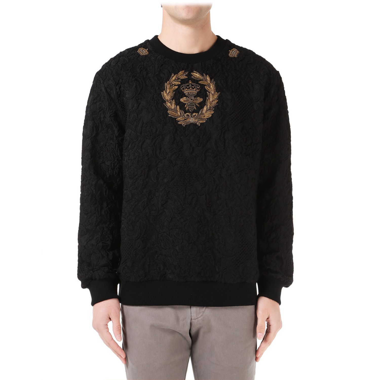 dolce&gabbana/杜嘉班纳 黑色刺绣卫衣 dgg9fd1tg7euk